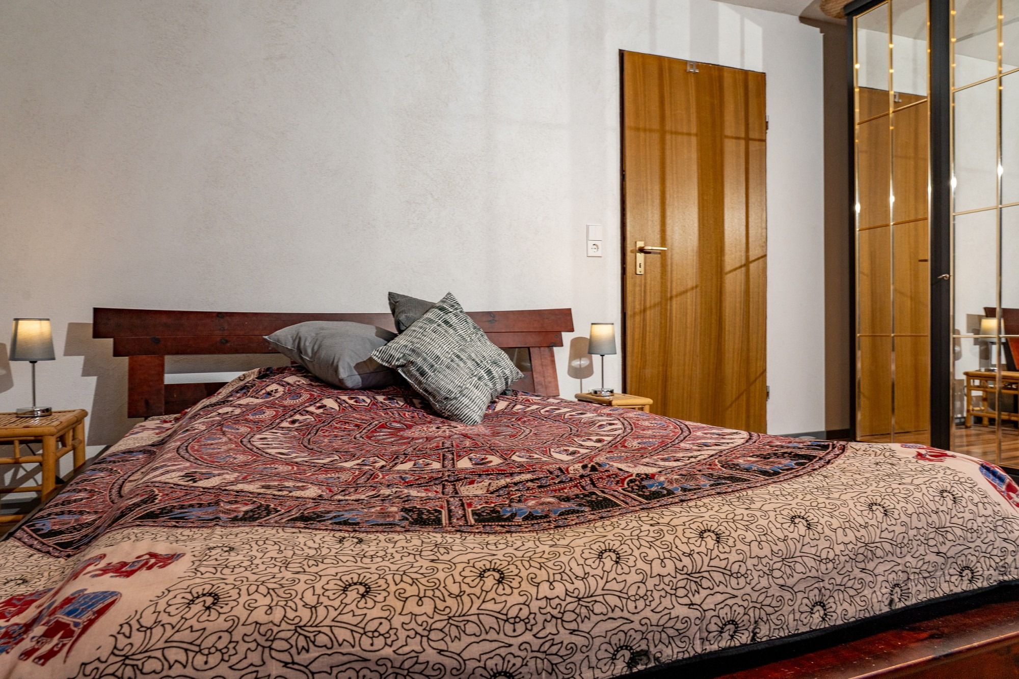 Ferienwohnung Wahlwies: Bett im Schlafbereich