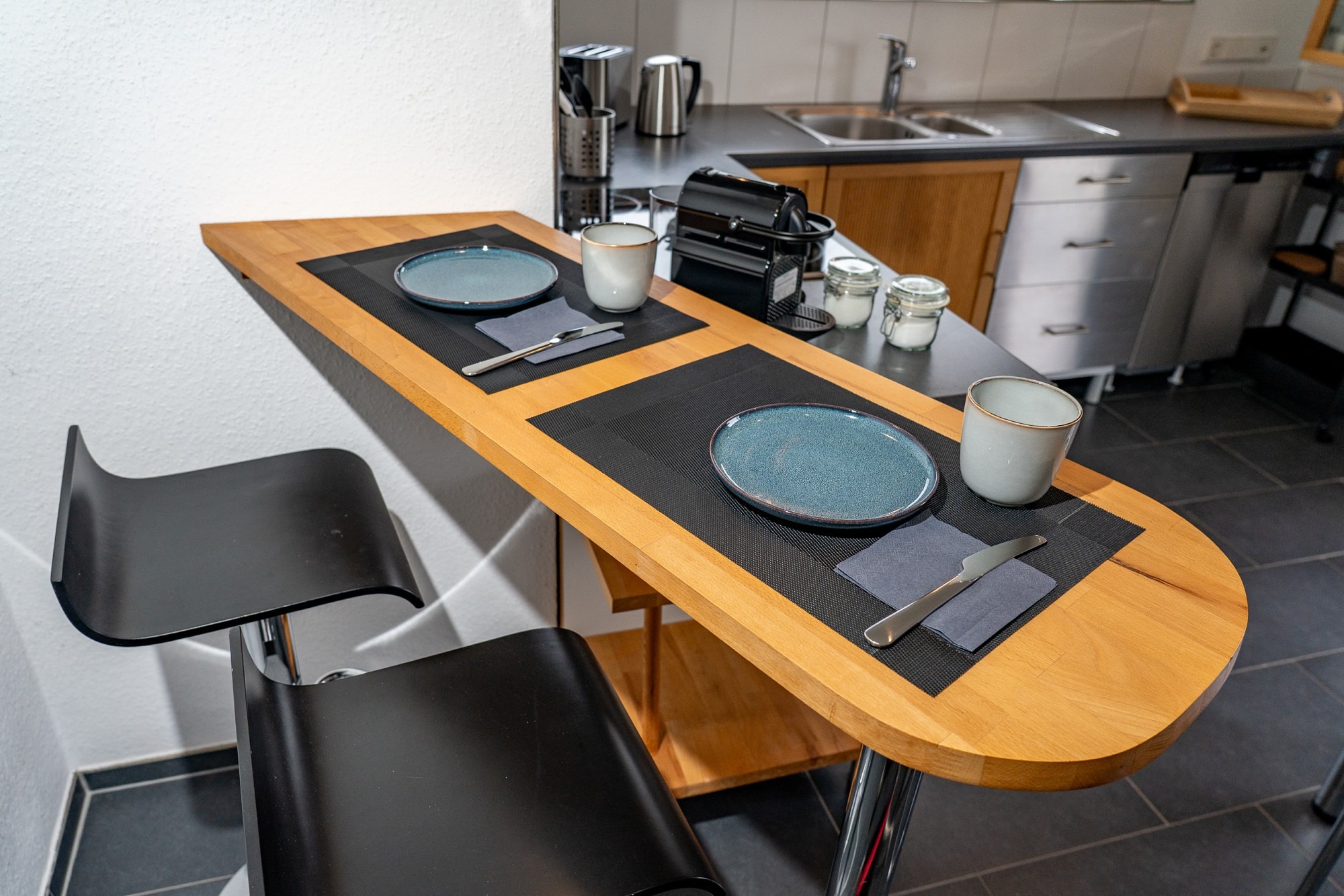 Ferienwohnung Wahlwies: Frühstücksbar in der Küche